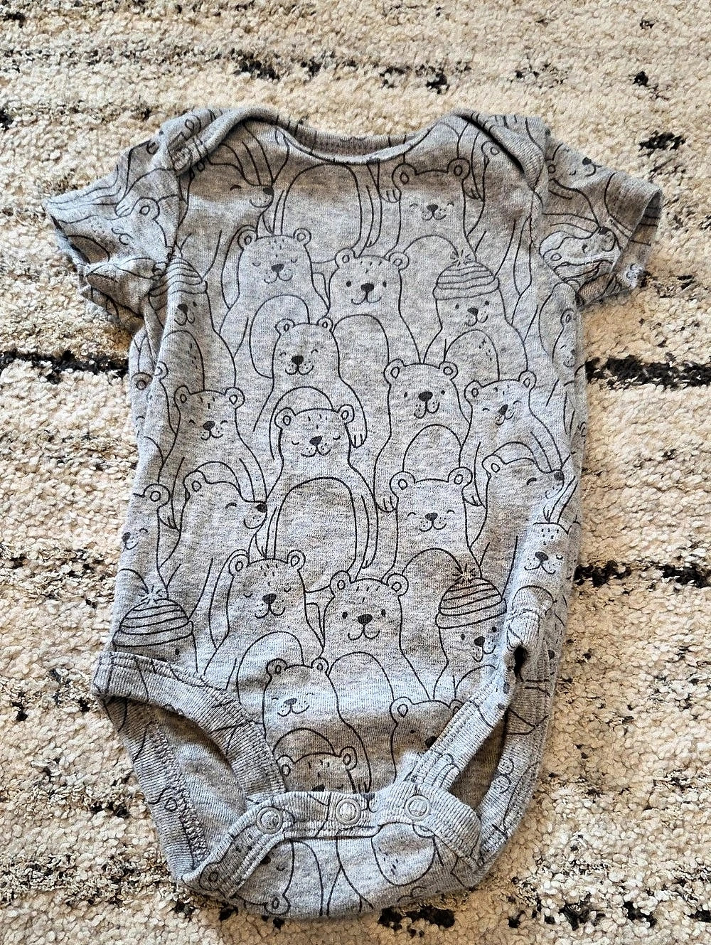 Carter's Baby 3M Gray Bear Onesie